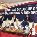 Member of the Provincial Assembly of Sind PPP leader Ms. Sharmila Faruqui addressing a seminar on National Dialogue on Child Trafficking & Bonded Labor