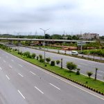 A deserted view of Faisal Avenue on 9th Muharram-ul-Haram observing Youm-e-Ashura in the federal capital. Muharram ul Harram, the first month of the Islamic calendar is known as the mourning month to pay homage in remembrance of the martyrdom (Shahadat) of Hazrat Imam Hussain (AS), the grandson of the Holy Prophet Mohammad (SAWW), along with his family members and companions at the battle of Karbala