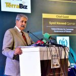 Federal Minister for Commerce, Syed Naveed Qamar addressing the delegates the 6th Pakistan Pharma Summit and Awards (PESA) 2023