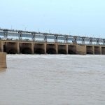 A view of water level of Indus River rises after the recent rains in the country
