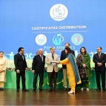 Prime Minister Muhammad Shehbaz Sharif distributing certificates among the successful candidates of Prime Minister's Youth Skill Development Program