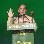 Prime Minister Muhammad Shehbaz Sharif addressing the cheques distribution ceremony of Prime Minister's Youth Business and Agriculture Loan