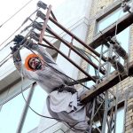 QESCO workers busy in maintenance of electric wires in the city