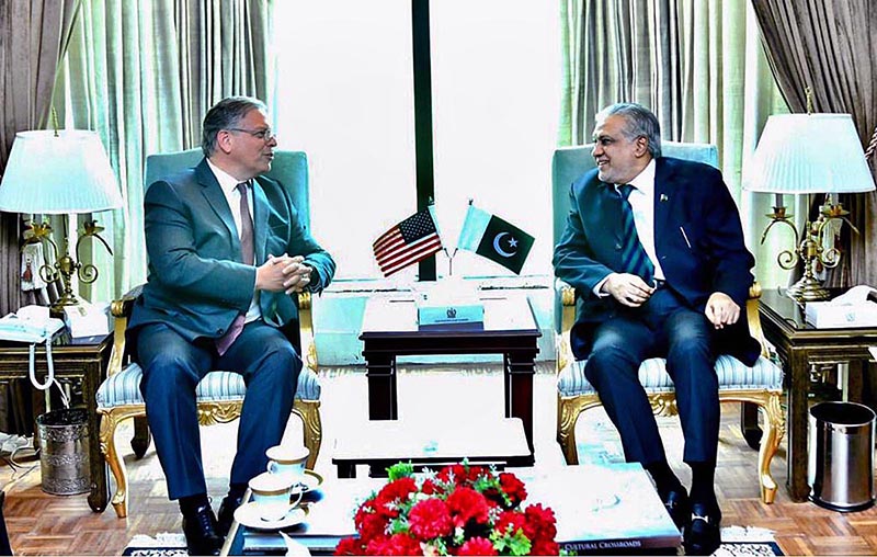 Ambassador of the United States of America to Pakistan, Donald Blome, call on Federal Minister for Finance and Revenue Senator Mohammad Ishaq Dar