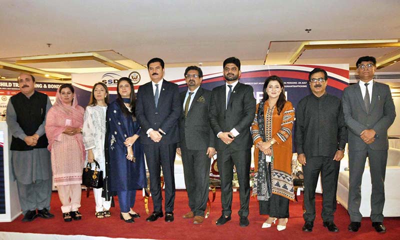 Member of the Provincial Assembly of Sind PPP leader Ms. Sharmila Faruqui addressing a seminar on National Dialogue on Child Trafficking & Bonded Labor