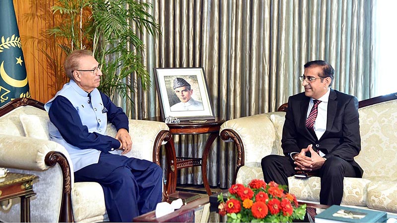 Pakistan's Ambassador-designate to the Federal Democratic Republic of Ethiopia, Mian Atif Sharif called on President Dr. Arif Alvi at Aiwan-e-Sadr