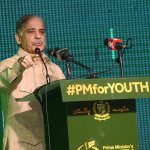 Prime Minister Muhammad Shehbaz Sharif addressing the cheques distribution ceremony of Prime Minister's Youth Business and Agriculture Loan