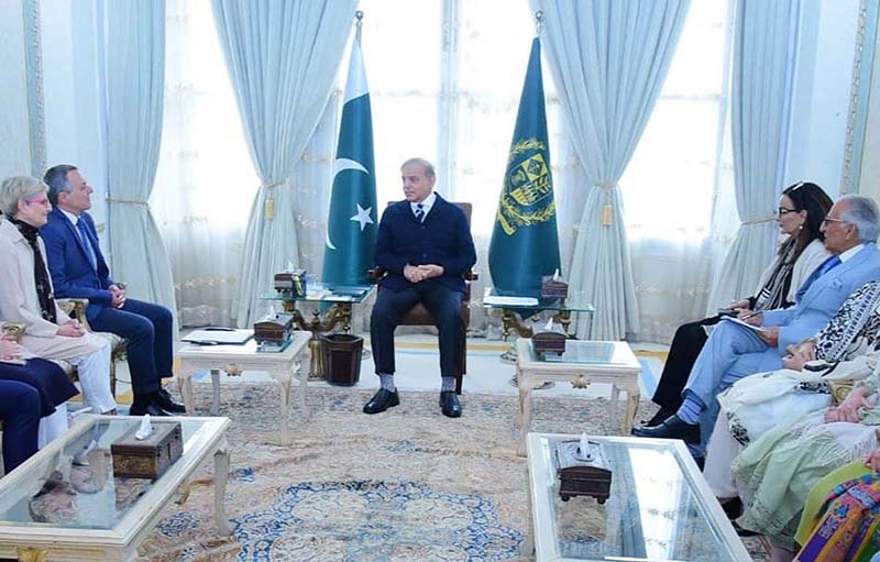 The Foreign Minister of Switzerland Ignazio Cassis calls on the Prime Minister Shehbaz Sharif in Governor House