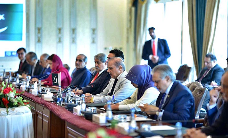 Prime Minister Muhammad Shehbaz Sharif and Vice-Premier of State Council of China, He Lifeng in delegation level talks at Prime Minister's Office