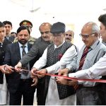 Governor Gilgit-Baltistan Syed Mehdi Shah inaugurating the Jani Baig Library the hero of Kargyzstan War of the Independent at KIU