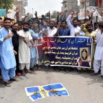 Members of civil society take part in a protest demonstration in front of press club against the burning of Holy Quran outside a Stockholm mosque in Sweden