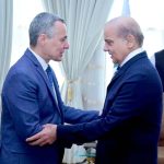 The Foreign Minister of Switzerland Ignazio Cassis calls on the Prime Minister Shehbaz Sharif in Governor House