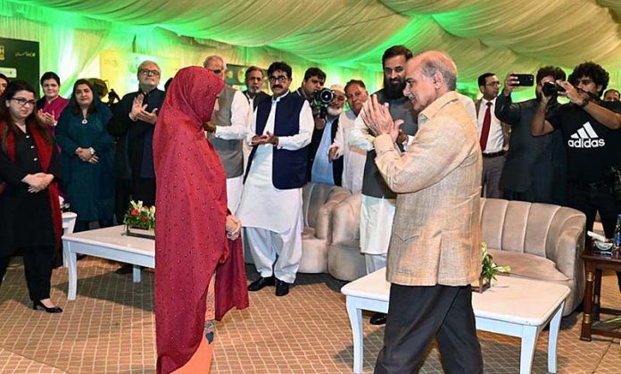 Prime Minister Muhammad Shehbaz Sharif acknowledging and lauding the female entrepreneurs who got successful with the help of Prime Minister's Youth Business and Agriculture Loan Scheme.