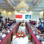 Prime Minister Muhammad Shehbaz Sharif and Vice-Premier of State Council of China, He Lifeng in delegation level talks at Prime Minister's Office