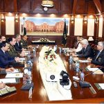 Defence Minister Khawaja Muhammad Asif and Secretary Defence, Lt. Gen (Retd) Hamood Uz Zaman Khan chairing a meeting with H.E. Sher Ali Mirzo, Defence Minister of Tajikistan along with his delegation at Ministry of Defence