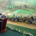 Prime Minister Muhammad Shehbaz Sharif addresses the groundbreaking ceremony of the 5th unit of Chashma Nuclear Power plant (C-5) in Chashma