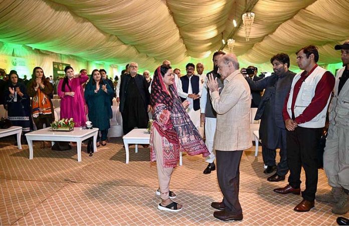 Prime Minister Muhammad Shehbaz Sharif acknowledging and lauding the female entrepreneurs who got successful with the help of Prime Minister's Youth Business and Agriculture Loan Scheme