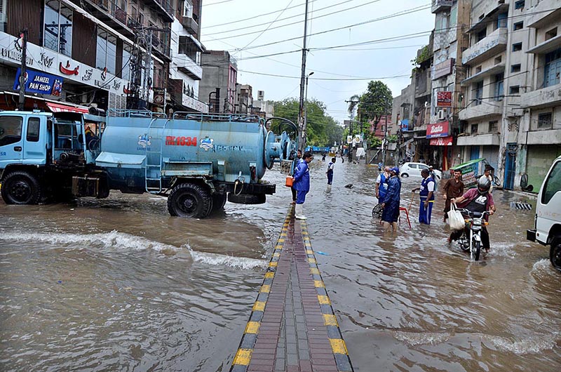 WASA workers are ensuring water drainage in the provincial capital by using modern missionaries