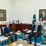 Minister for Federal Education and Professional and Technical Training Rana Tanvir Hussain calls on Prime Minister Muhammad Shehbaz Sharif