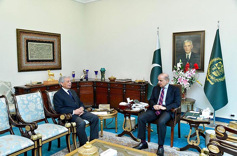 Minister for Federal Education and Professional and Technical Training Rana Tanvir Hussain calls on Prime Minister Muhammad Shehbaz Sharif