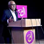 Founder and Chairman of Akhuwat foundation Muhammad Amjad Saqib (Sitara-e-Imtiaz) addressing during the Ground Breaking ceremony and Fund raising program of Almarah Foundations Apna Ghar