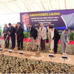 Prime Minister Muhammad Shehbaz Sharif, Federal Ministers, dignitaries from China and PAEC officials performing the ground breaking of the 5th Unit of Chashma Nuclear Power plant (C-5) in Chashma