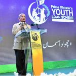 Prime Minister Muhammad Shehbaz Sharif addressing the PM's Youth Laptop and Youth Loans Scheme distribution ceremony at Bahauddin Zakaria University