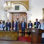 Prime Minister Muhammad Shehbaz Sharif addressing during the signing ceremony of the Agreement between Pakistan LNG Limited (PLL) and SOCAR of Azerbaijan