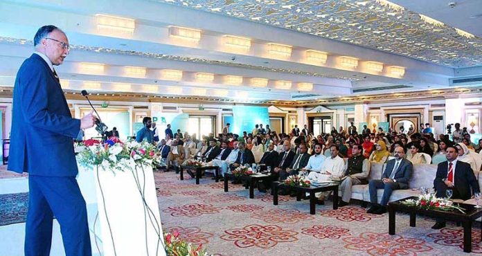 Federal Minister for Planning, Development and Reforms, Prof. Ahsan Iqbal addressing a Seminar on 
