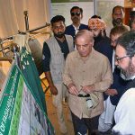 – Prime Minister Muhammad Shehbaz Sharif is being briefed about the project during groundbreaking ceremony for dualization of a road from Faisalabad Bypass to Motorway (M-3) via Satiana