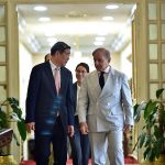 Prime Minister Muhammad Shehbaz Sharif and Vice-Premier State Council of China, He Lifeng at Prime Minister's House