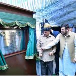 Prime Minister Muhammad Shehbaz Sharif performing the inaugural ceremony of the main campus of a University in Darra Adam Khel at Governor House