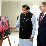 Speaker National Assembly Raja Pervez Ashraf witnessing Turkiye Art Exhibition displayed on the occasion of Turkish Democracy and National Unity Day