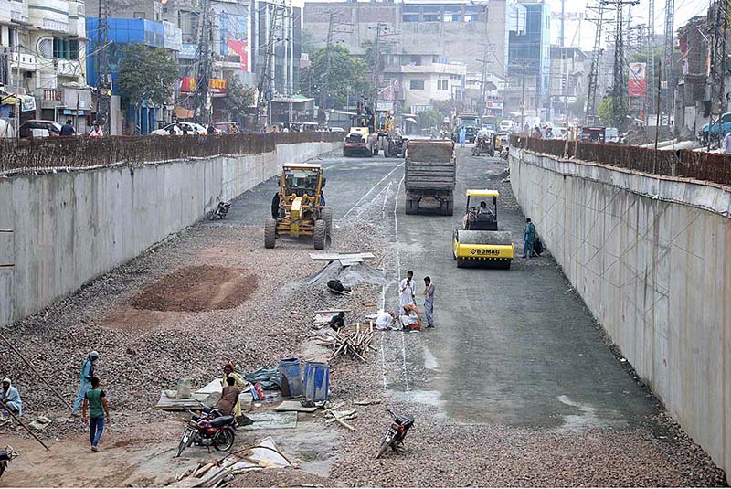 Construction work of Sumanabad Underpass underway during development work in Provincial Capital