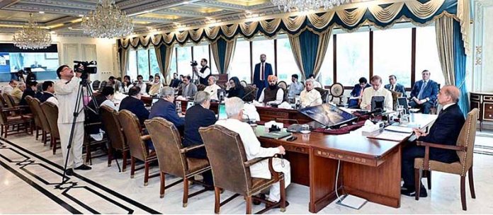 Prime Minister Muhammad Shehbaz Sharif chairs a meeting of the Federal Cabinet