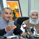 Dr. Ramesh Kumar vankwani Chairman /Minister of State Prime Minister's Task Force and Gandhara Tourism important press conference at Sir Syed Building 19 Atta Turk Avenue, G.5