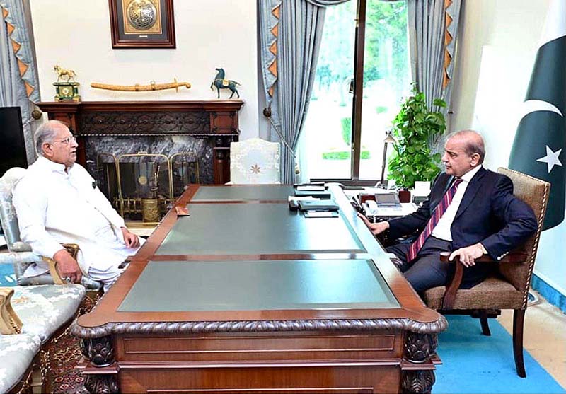 Federal Minister for Human Rights, Riaz Hussain Pirzada calls on Prime Minister Muhammad Shehbaz Sharif