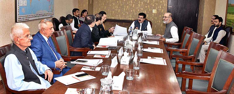 Chairman Senate, Muhammad Sadiq Sanjrani presiding over a Senate House business advisory committee meeting at Parliament House
