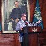 Prime Minister Muhammad Shehbaz Sharif addresses to the inaugural ceremony of various development projects