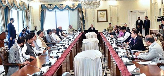 Prime Minister Muhammad Shehbaz Sharif chairs a meeting of the Federal Cabinet