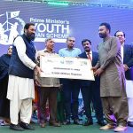 Prime Minister Muhammad Shehbaz Sharif distributes cheques among the successful candidates who received loans under Prime Minister's Youth Loan Scheme
