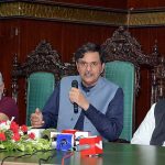Caretaker Provincial Minister for Higher Education Mansoor Qadir and Caretaker Provincial for Health Minister Dr. Javed Akram briefs the media persons on Muharramul Harram arrangements at Municipal Corporation
