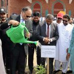 Ahsan Iqbal Federal Minister for Ministry of Planning Development & Special Initiatives was planting at UET