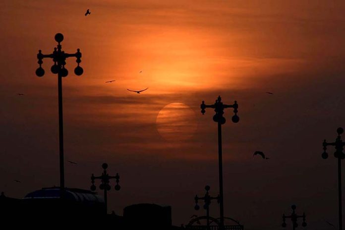 An attractive view of sunset over the skies of the Provincial Capital