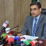 Deputy Commissioner, Adnan Mahmood Awan addressing the media about the flood situation in Chenab river