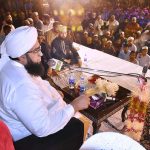 Pir Syed Karamat Ali Shah Sajjada Nashin Alipur Sharif is addressing the pilgrims on the annual Urs of Hazrat Imam Ali Haq Shaheed at ground Amam Sahib