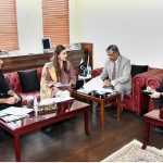 Law Minister, Senator Azam Nazir Tarrar chairing a meeting with Chairperson Special Committee and National Commission on the Rights of Child, Senator Ayesha Raza Farooq, the committee's focal person and Deputy Advisor Ministry of Law and Justice Usama Malik and Section Officer J.R Sultan