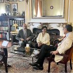 Call on Permanent Representative of Pakistan, Ambassador Munir Akram by Samuel Rizk, Resident Representative of UNDP Pakistan & ASG Kanni Wignaraja, UNDP Asia Pacific Director