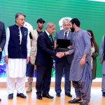 Prime Minister Muhammad Shehbaz Sharif distributes Laptop among the high-achievers of Gwadar University under the Prime Minister Youth Laptop Scheme 2023.