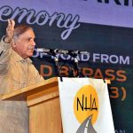 Prime Minister Muhammad Shehbaz Sharif addressing the groundbreaking ceremony of Faisalabad Satyana Bypass Road